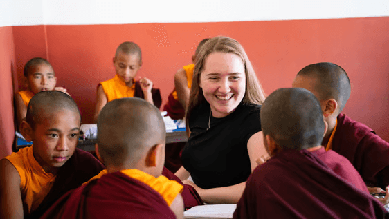 classroom with monks